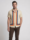 Ethan | Men’s Vertical Stripe Button Up Short Sleeve Shirt