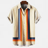 Ethan | Men’s Vertical Stripe Button Up Short Sleeve Shirt
