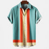 Ethan | Men’s Vertical Stripe Button Up Short Sleeve Shirt