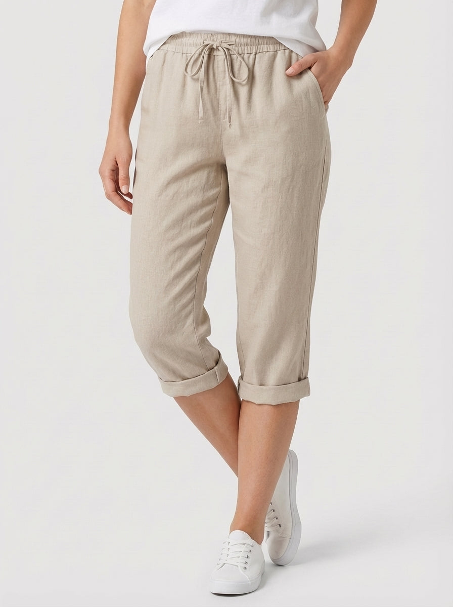 Faith | High Rise Drawstring Knee Length Cuffed Pants