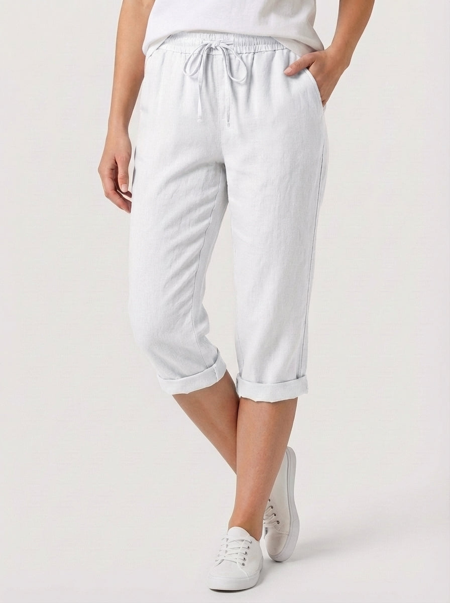 Faith | High Rise Drawstring Knee Length Cuffed Pants