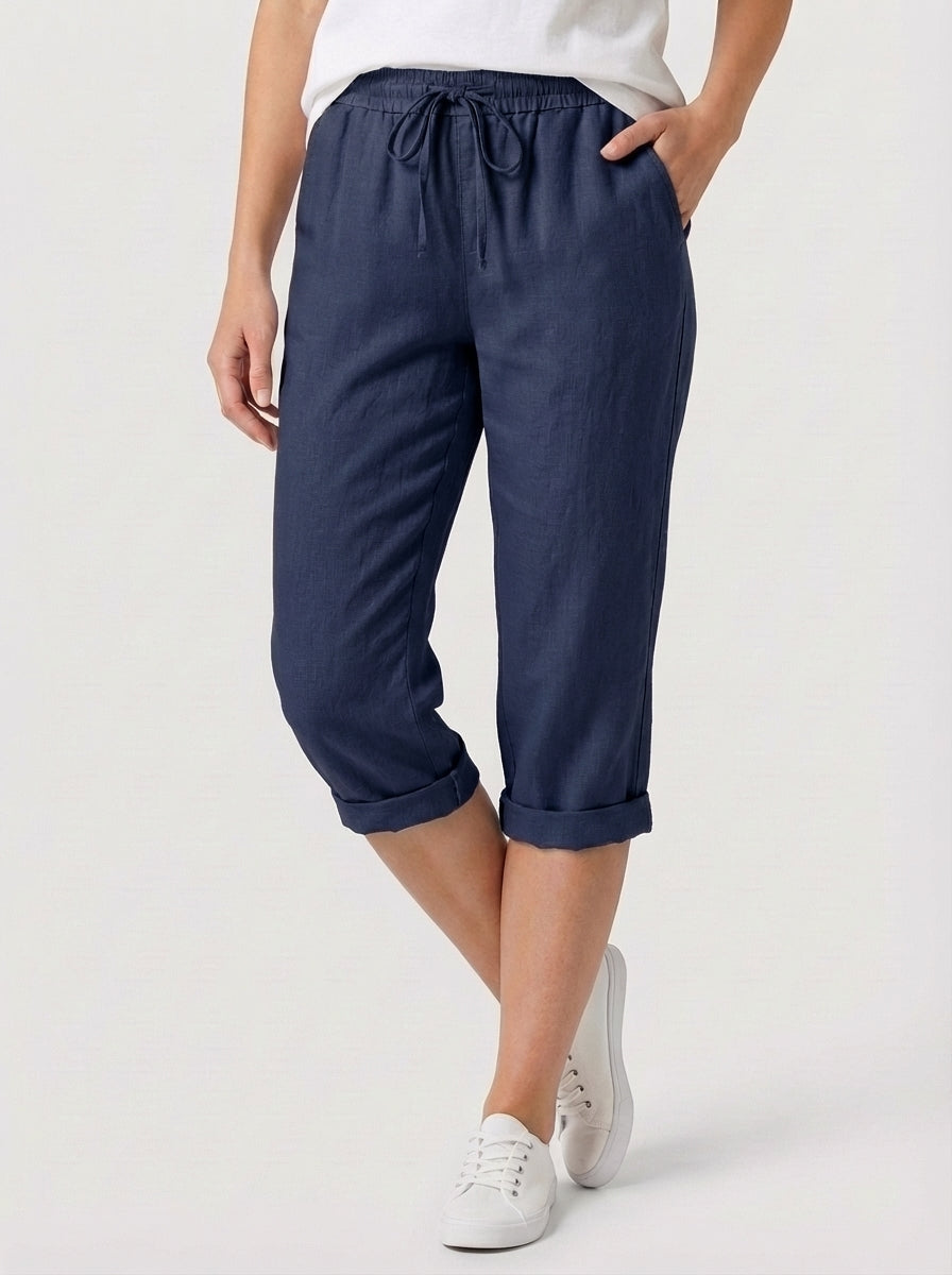 Faith | High Rise Drawstring Knee Length Cuffed Pants