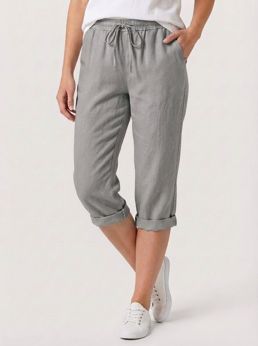 Faith | High Rise Drawstring Knee Length Cuffed Pants