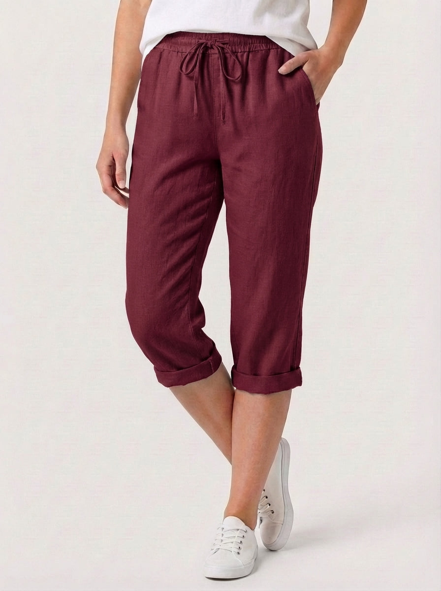Faith | High Rise Drawstring Knee Length Cuffed Pants