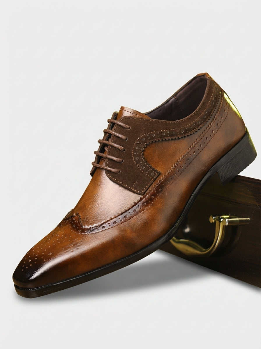 Frank | Men's Wingtip Pointed Toe Oxford Wedding Shoes