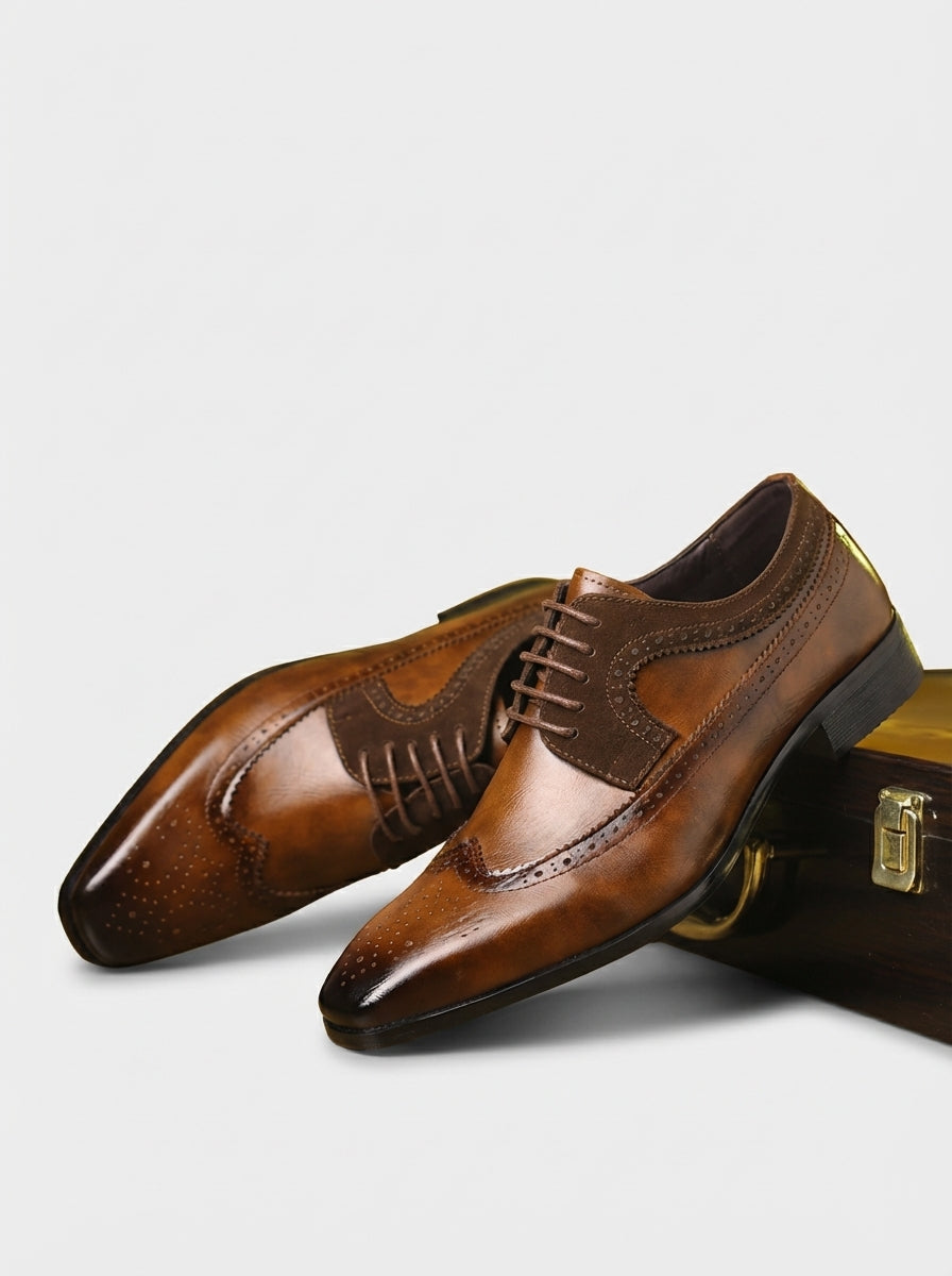 Frank | Men's Wingtip Pointed Toe Oxford Wedding Shoes