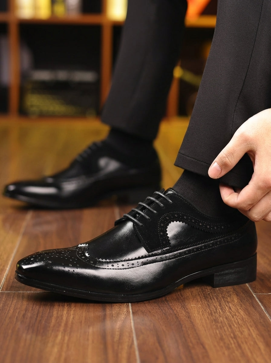 Frank | Men's Wingtip Pointed Toe Oxford Wedding Shoes