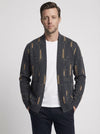 Gabriel | Men's Open Front Jacquard Knit Cardigan With Pockets