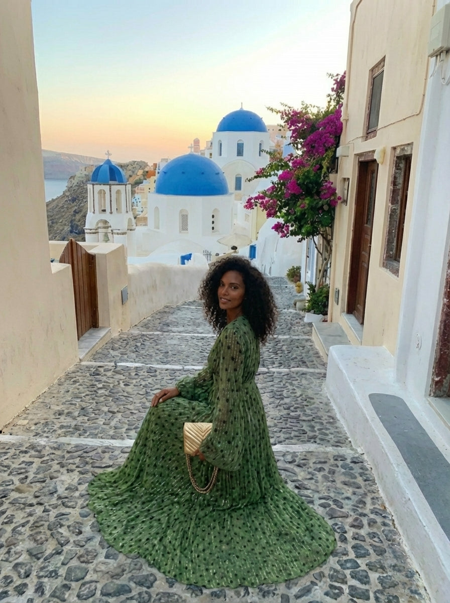 Madison | Women’s Long Sleeve V Neck Maxi Summer Beach Dress