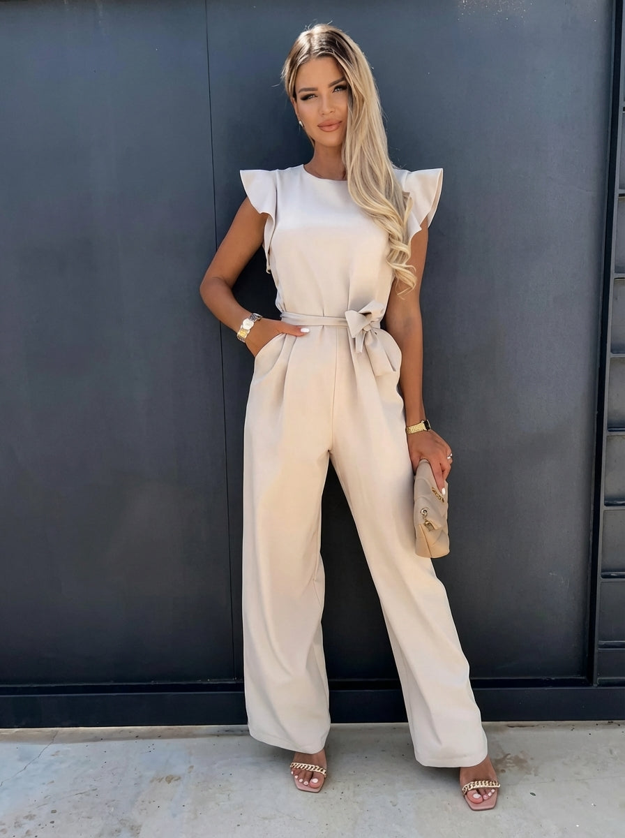 Georgia | Women’s Waist Tie Wide Leg Jumpsuit