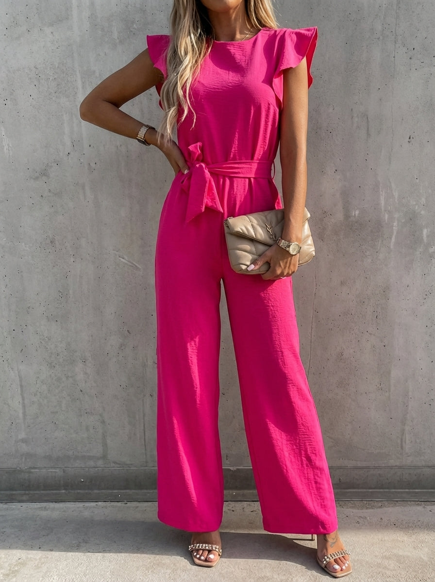Georgia | Women’s Waist Tie Wide Leg Jumpsuit