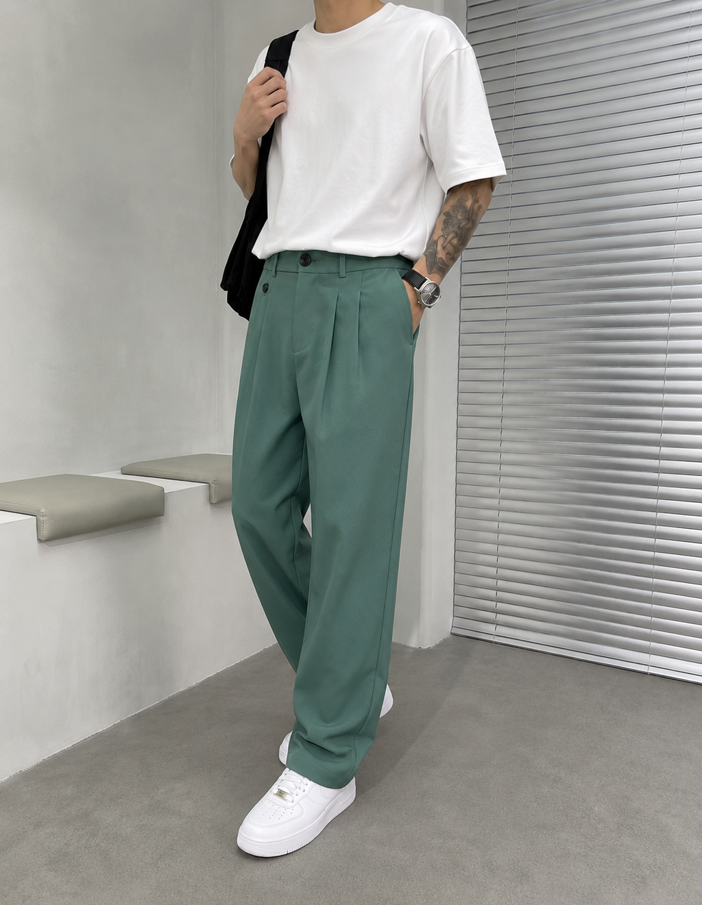 Henry | Men's Wide Leg Pleated Dress Pants