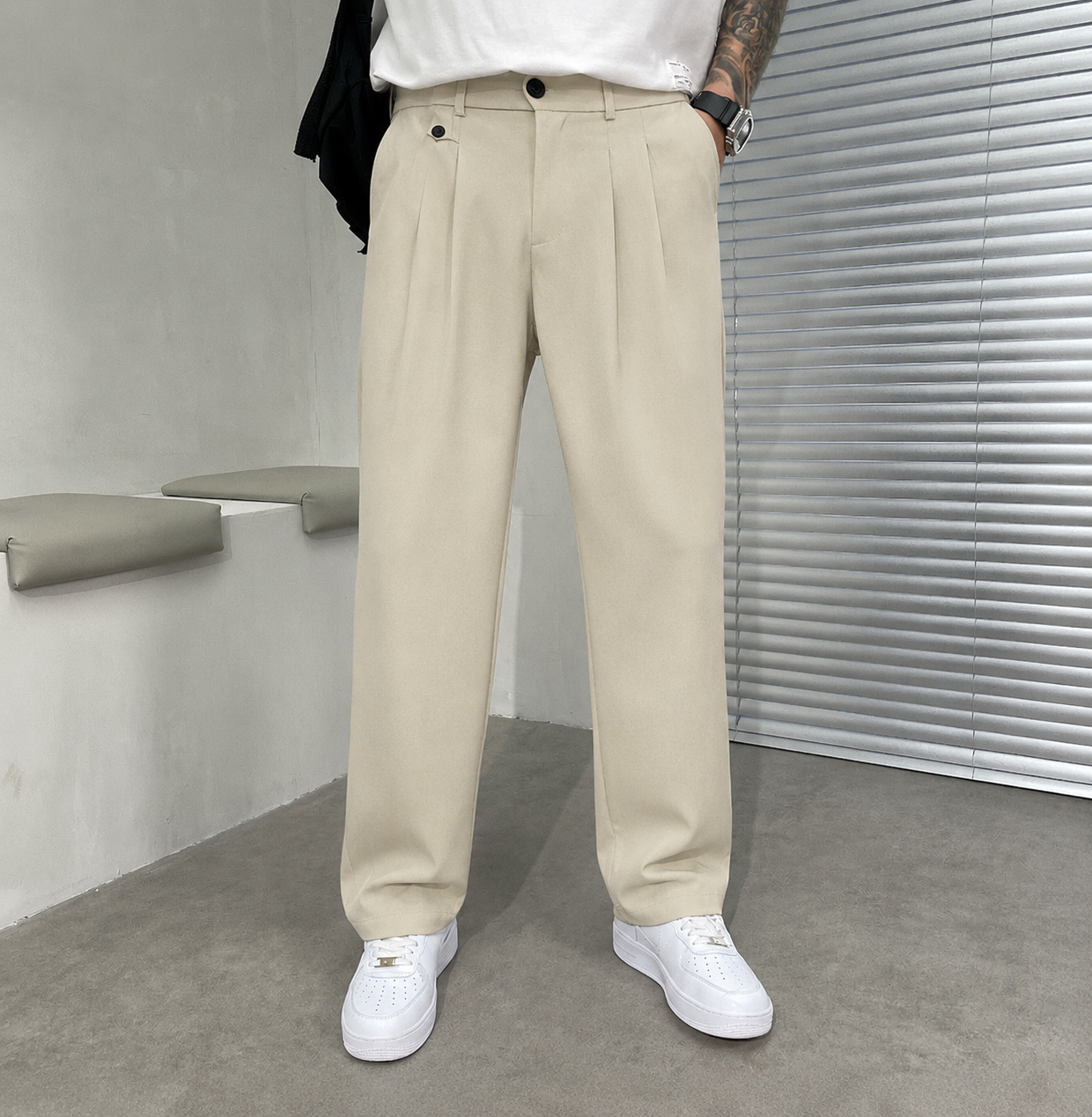 Henry | Men's Wide Leg Pleated Dress Pants