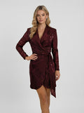 Jessica | Women’s V Neck Long Sleeve Glitter Mini Dress