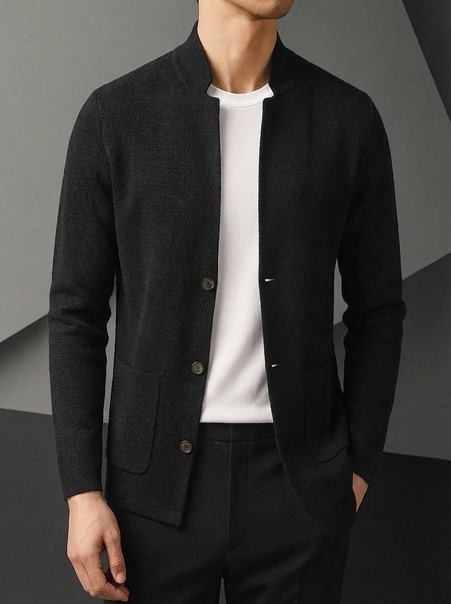 Jordan | Men's Button Up Open Knit Pocket Cardigan