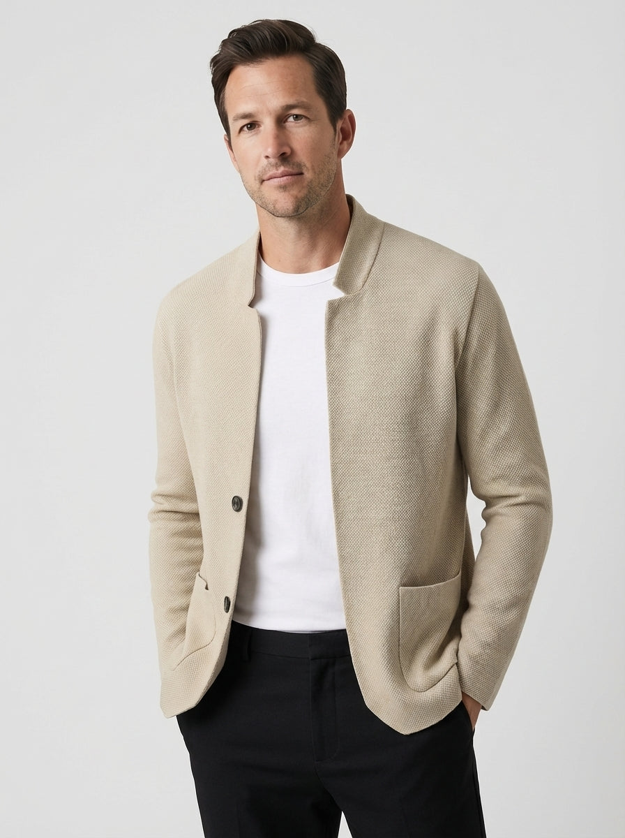 Jordan | Men's Button Up Open Knit Pocket Cardigan