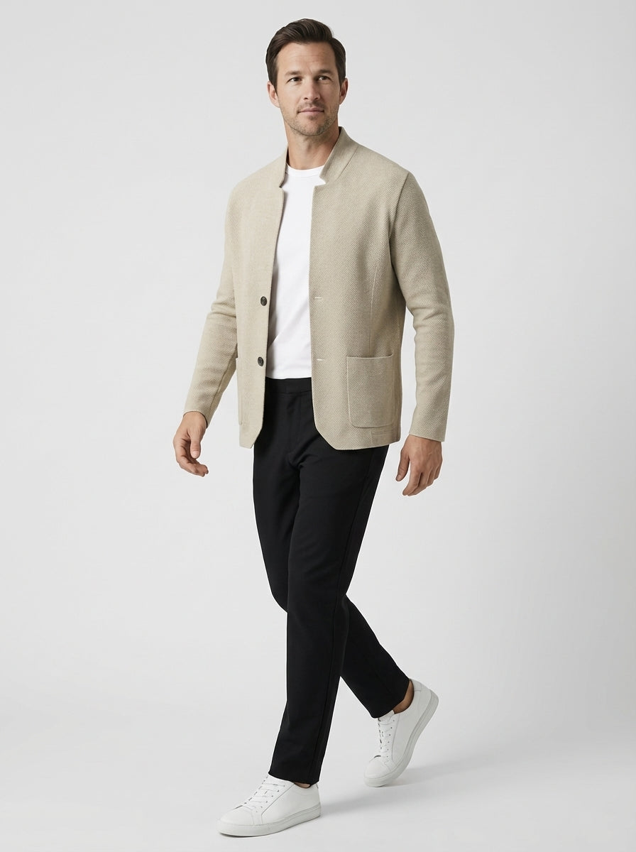 Jordan | Men's Button Up Open Knit Pocket Cardigan