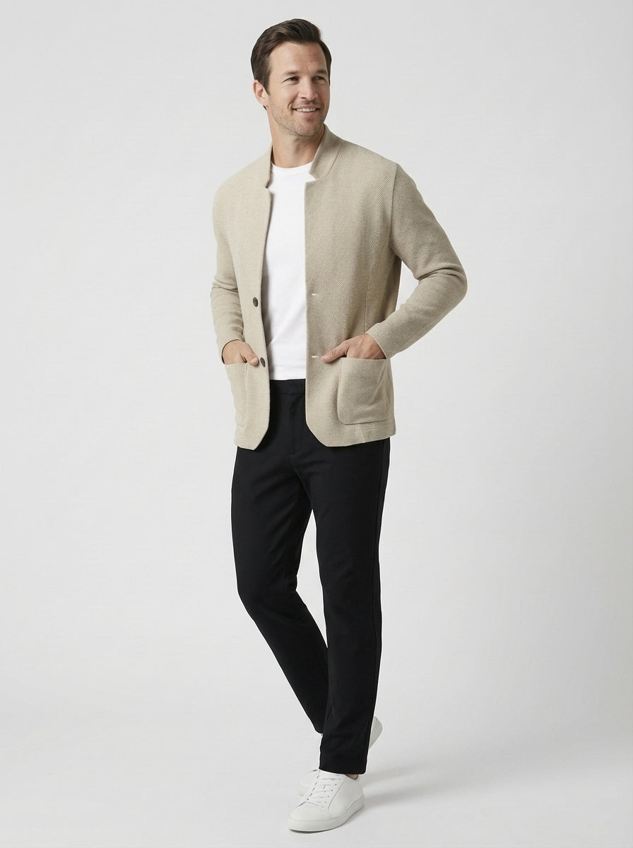 Jordan | Men's Button Up Open Knit Pocket Cardigan