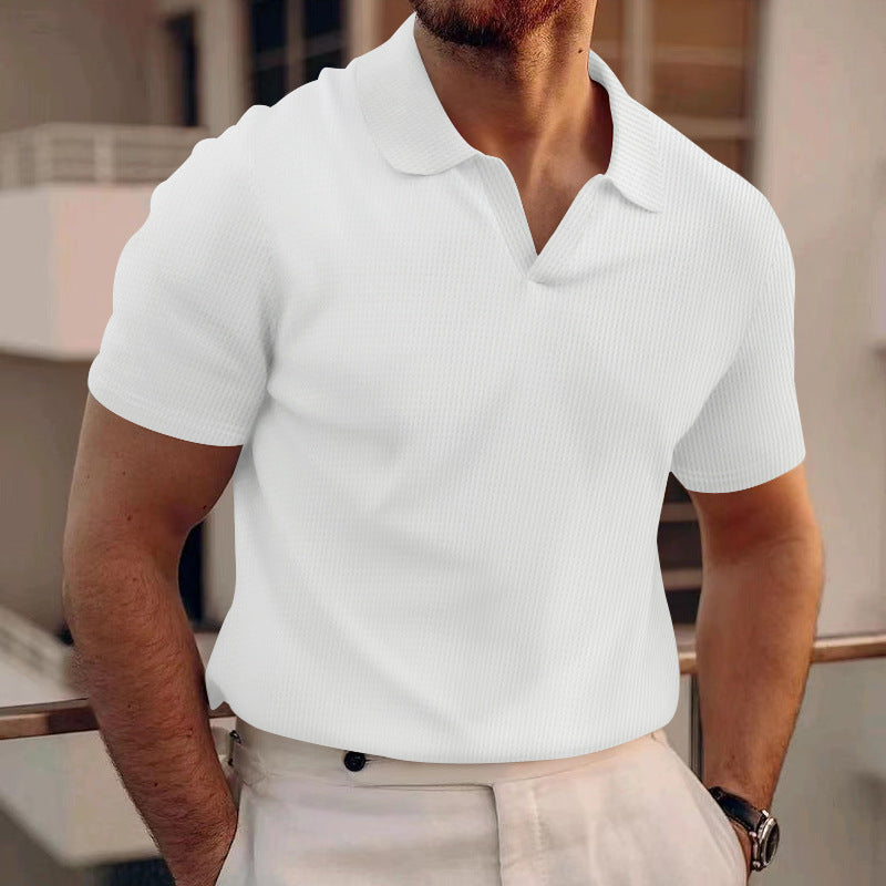 Justin | Men’s Short Sleeve Collared Knit Polo Shirt