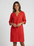 Kimberly | Women's V Neck Midi Knee Length Summer Dress