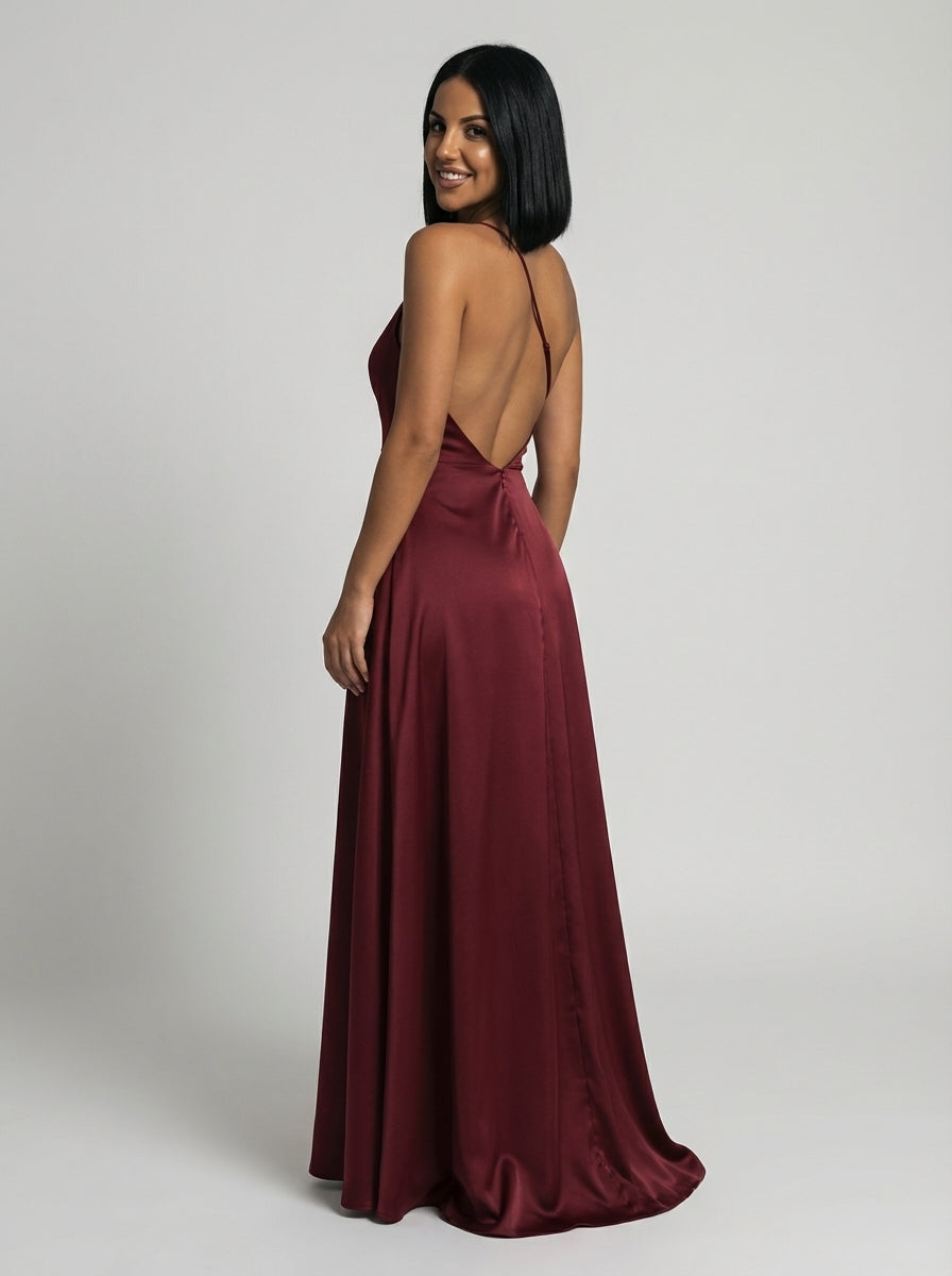 Laura | Women’s One Shoulder High Slit Maxi Wedding Guest Dress