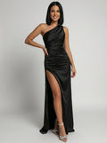 Laura | Women’s One Shoulder High Slit Maxi Wedding Guest Dress