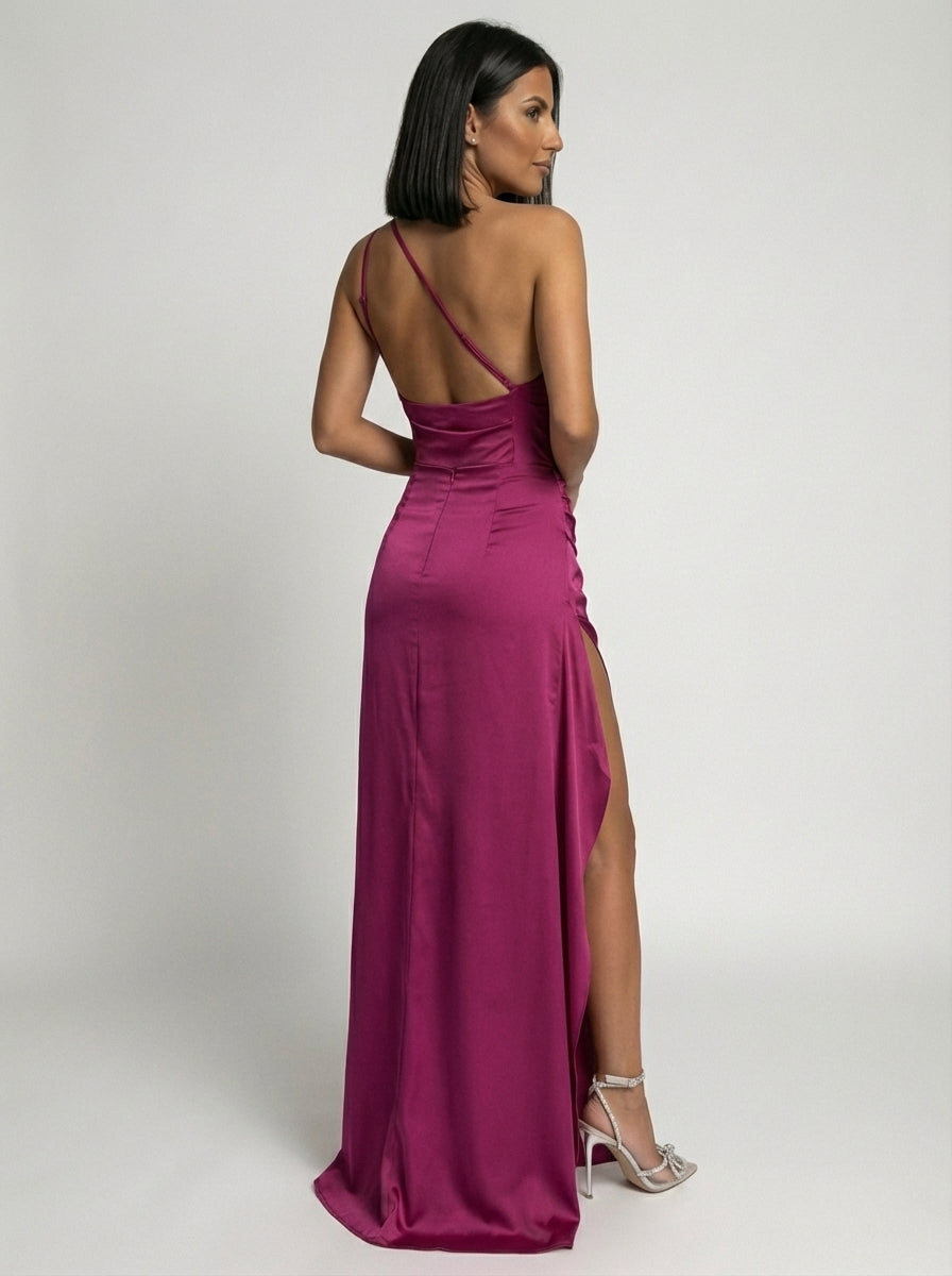 Laura | Women’s One Shoulder High Slit Maxi Wedding Guest Dress