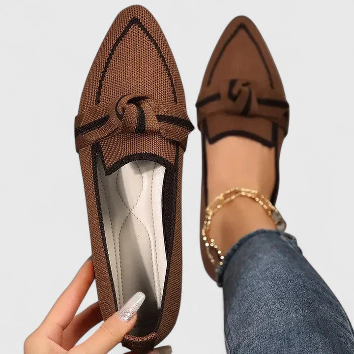 Liliana | Women’s Slip-On Flats Pointed Toe With Bow Detail