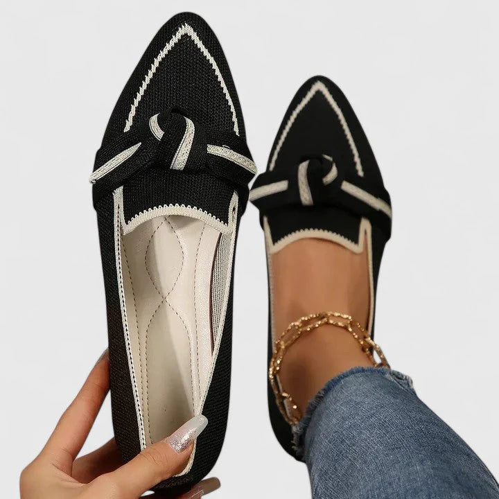 Liliana | Women’s Slip-On Flats Pointed Toe With Bow Detail