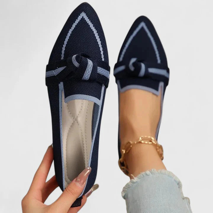 Liliana | Women’s Slip-On Flats Pointed Toe With Bow Detail