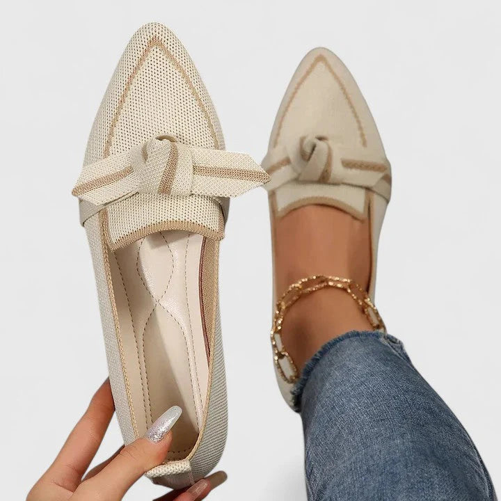Liliana | Women’s Slip-On Flats Pointed Toe With Bow Detail