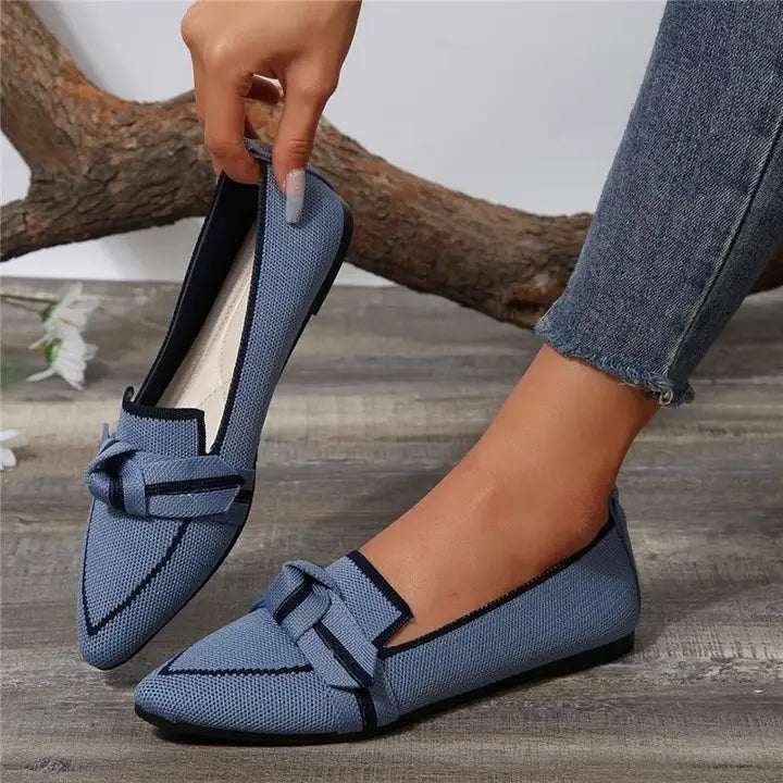 Liliana | Women’s Slip-On Flats Pointed Toe With Bow Detail