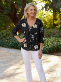 Madeline | Women’s V Neck Floral Button Down Day Top