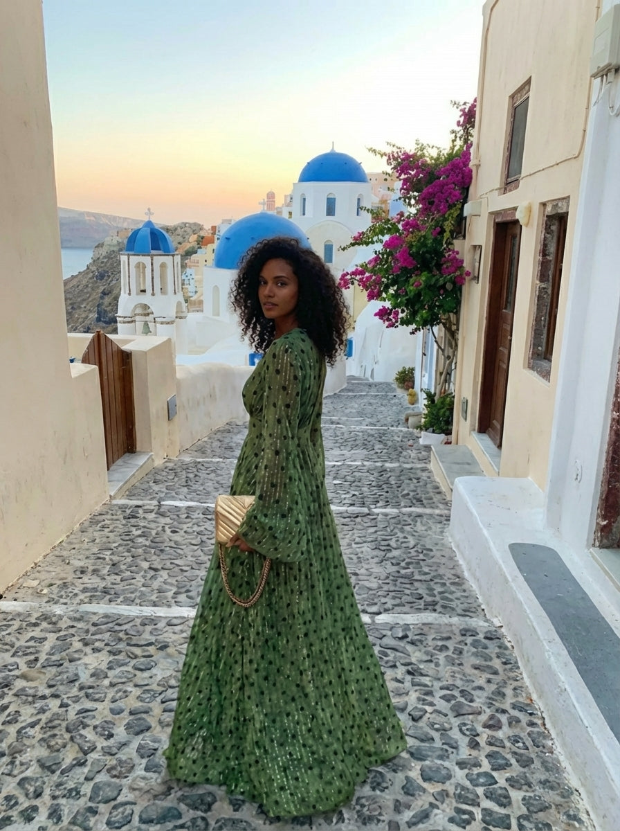 Madison | Women’s Long Sleeve V Neck Maxi Summer Beach Dress