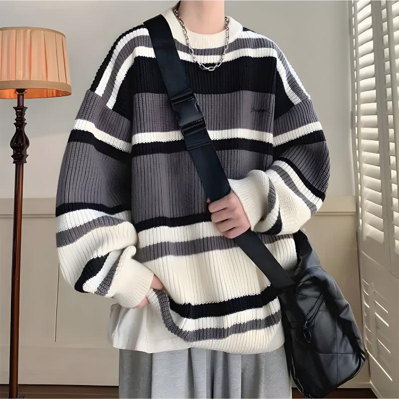 Men’s Casual Striped Knit Sweater