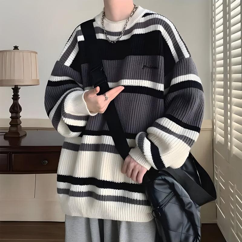 Men’s Casual Striped Knit Sweater