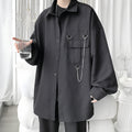 Men’s Chain-Detail Button-Up Shirt
