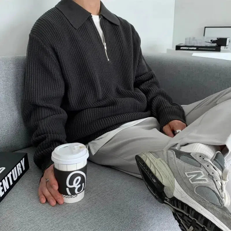 Men’s Cotton Wool Half-Zip Sweater