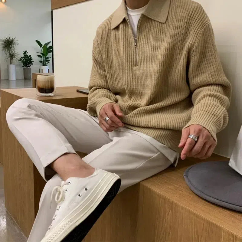Men’s Cotton Wool Half-Zip Sweater