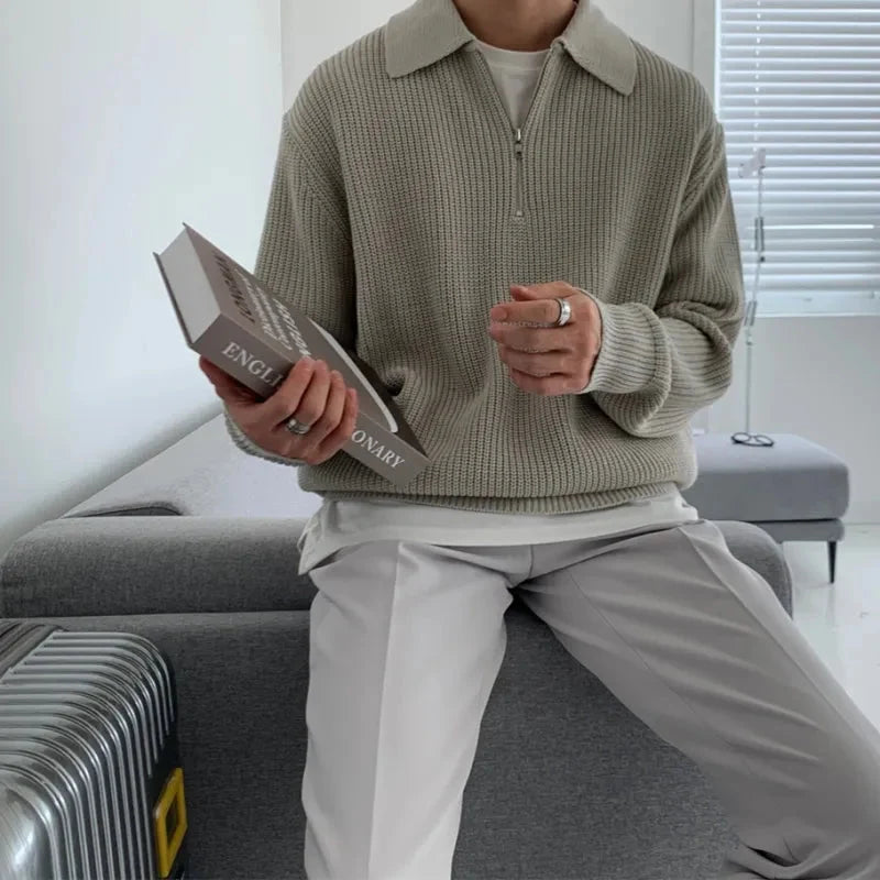 Men’s Cotton Wool Half-Zip Sweater