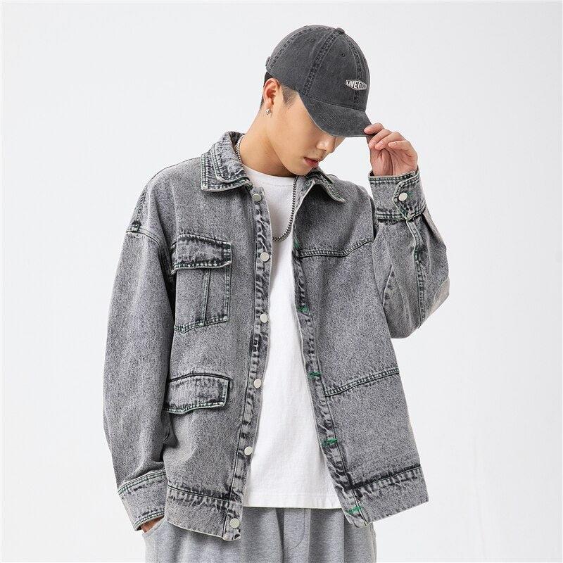Men’s Denim Jacket with Double Collar