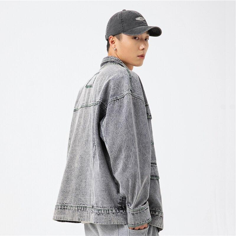 Men’s Denim Jacket with Double Collar
