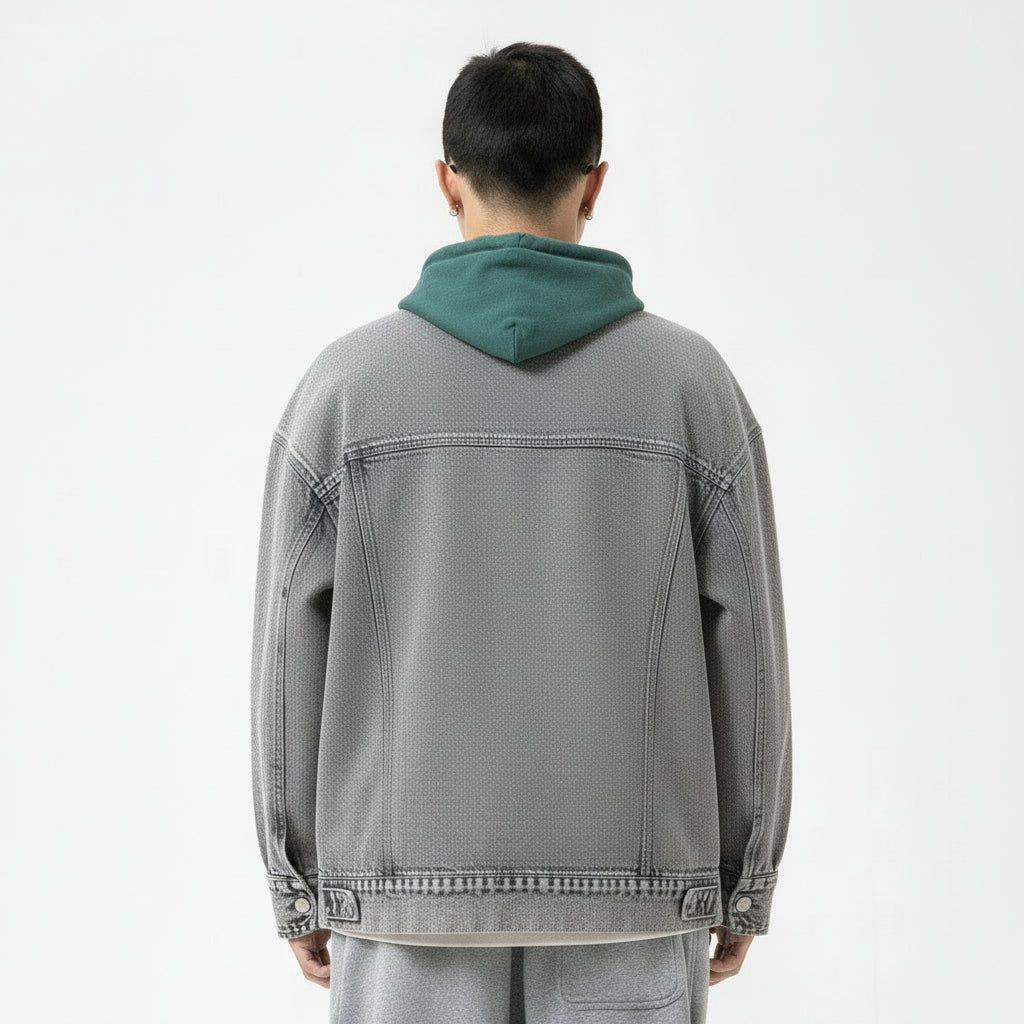 Men’s Denim Jacket with Double Collar