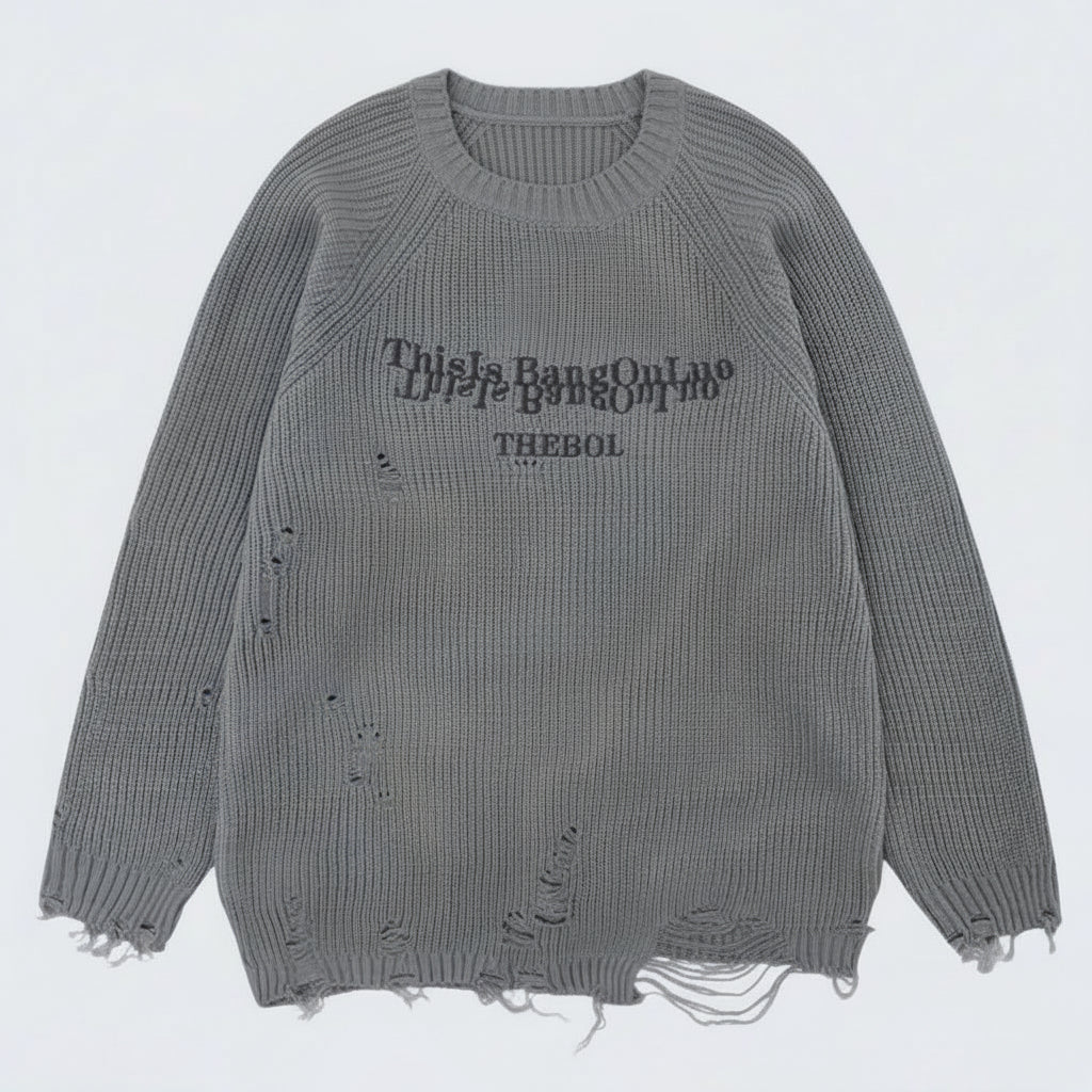 Men’s Distressed Knit Sweater