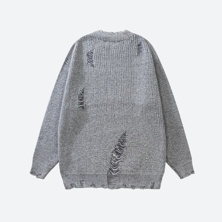 Men's Distressed Oversized Knit Sweater