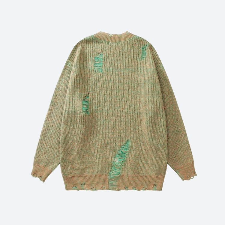 Men's Distressed Oversized Knit Sweater