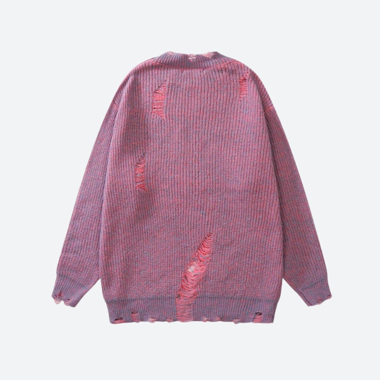 Men's Distressed Oversized Knit Sweater