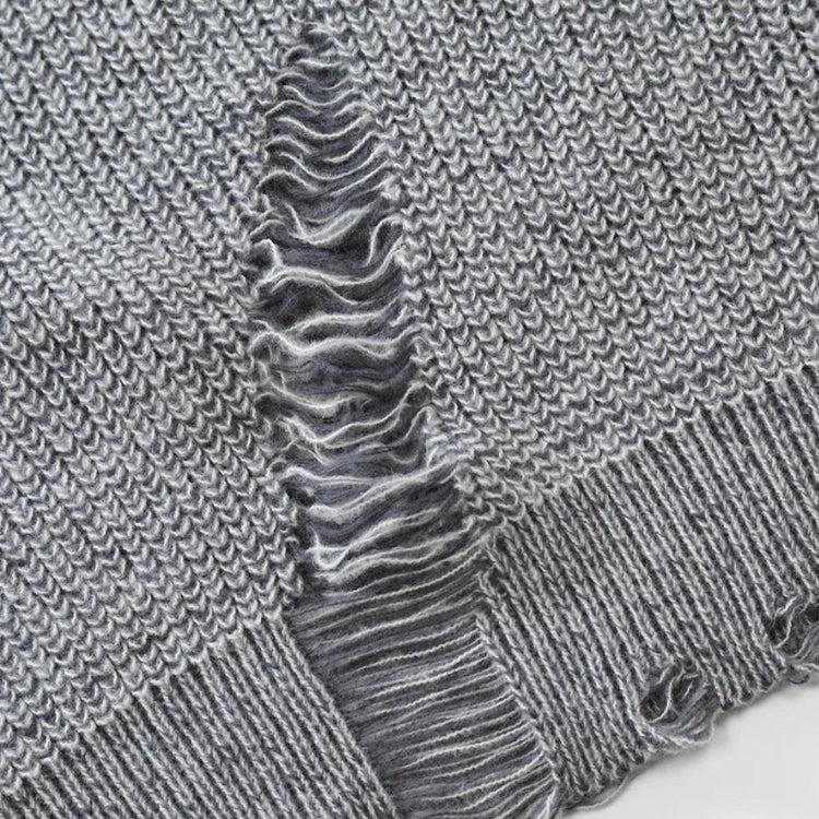 Men's Distressed Oversized Knit Sweater