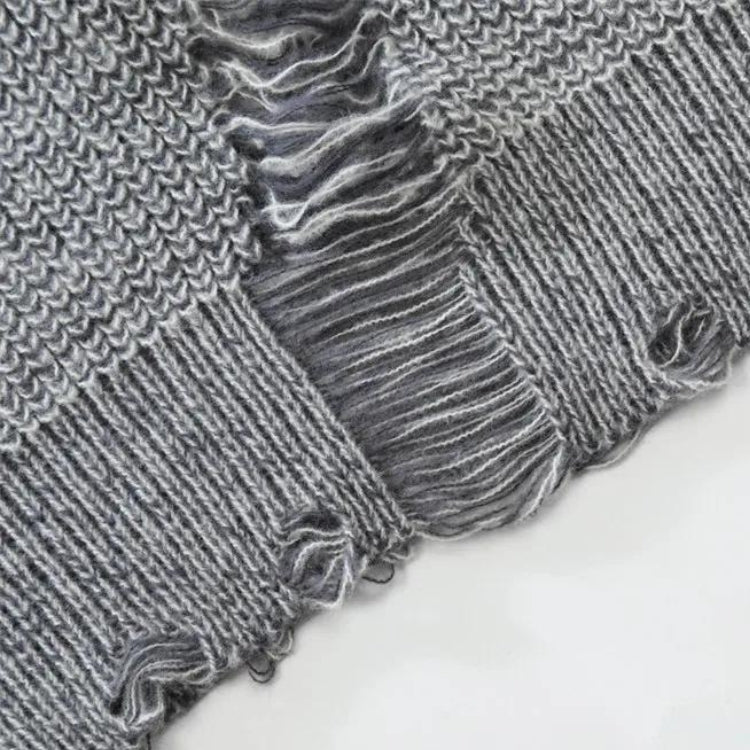 Men's Distressed Oversized Knit Sweater