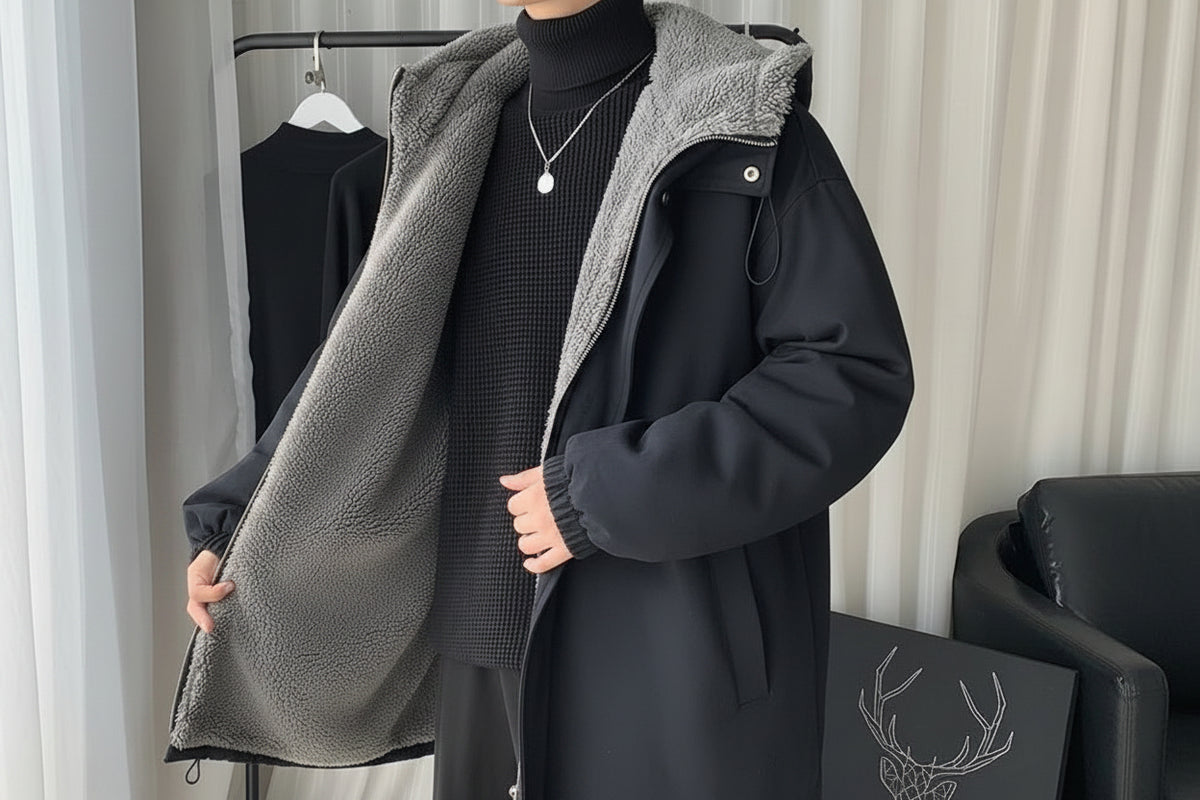 Men’s Faux-Fur-Lined Hooded Jacket
